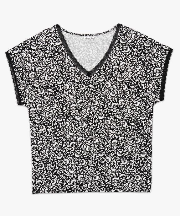 Tee-shirt imprimé à manches courtes à col V femme grande taille vue4 - GEMO 4G GT - GEMO