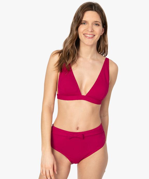 Haut de maillot de bain femme triangle avec bretelles multipositions vue4 - GEMO (PLAGE) - GEMO