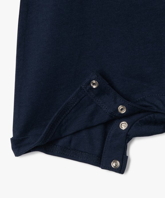 Combishort bébé garçon sans manches à motif feuillage vue2 - GEMO 4G BEBE - GEMO