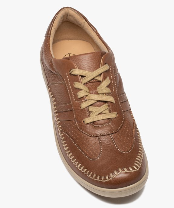 Derbies homme confort dessus cuir souple couture mocassin vue6 - GEMO (CONFORT) - GEMO