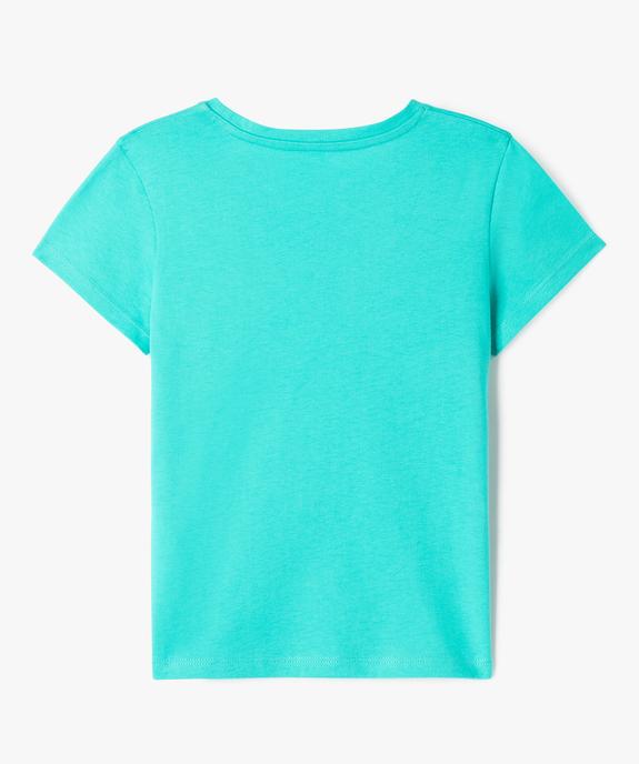 Tee-shirt manches courtes à motif fille vue3 - GEMO 4G FILLE - GEMO