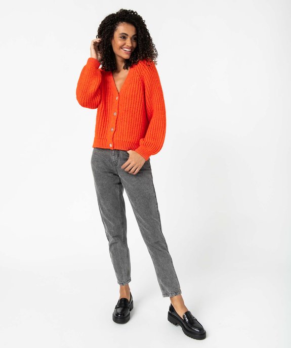 Gilet femme en grosse maille avec boutons strass vue5 - GEMO(FEMME PAP) - GEMO