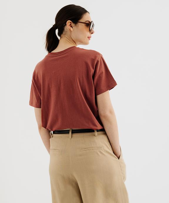 Tee-shirt manches courtes en coton imprimé femme vue4 - GEMO 4G FEMME - GEMO
