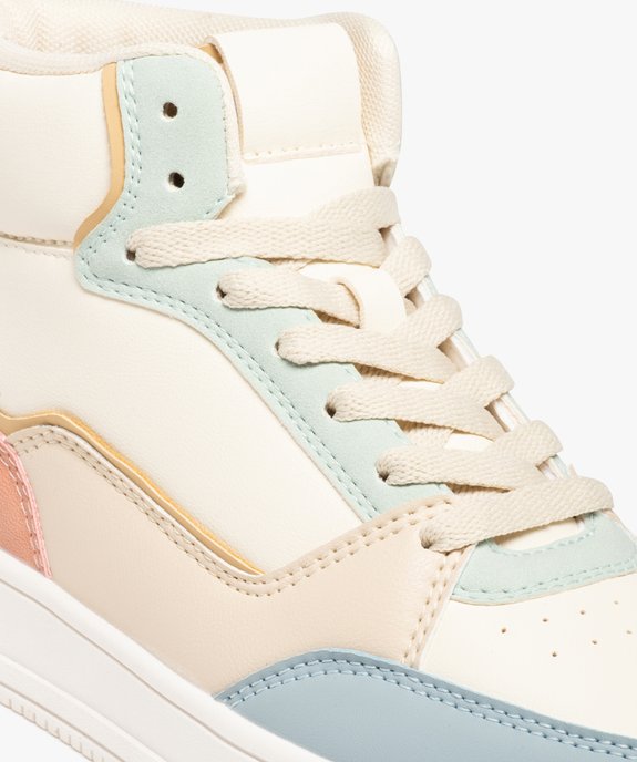Baskets femme mid-cut à empiècements pastel vue7 - GEMO (SPORTSWR) - GEMO