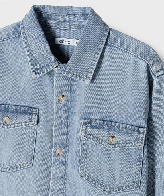 Chemise en jean avec poches poitrine garçon vue2 - GEMO (ENFANT) - GEMO