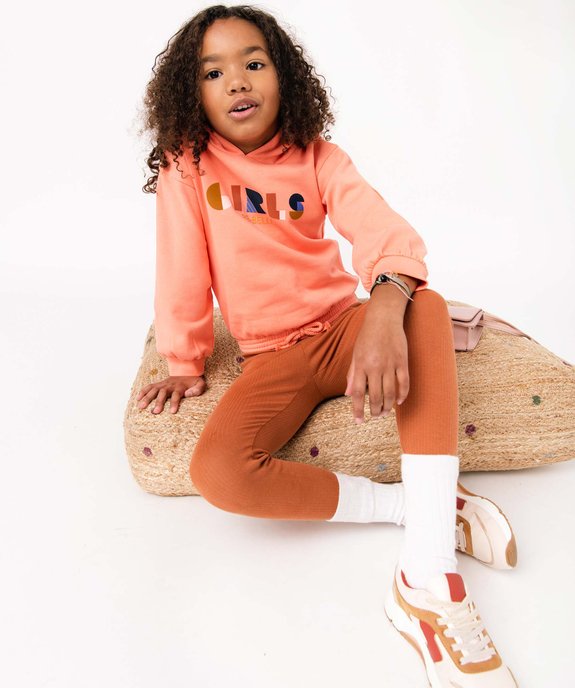 Legging fille à côtes et nœud pailleté à la taille vue5 - GEMO (ENFANT) - GEMO