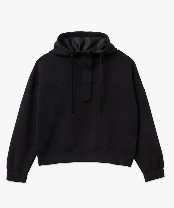 Sweat à capuche oversize avec col zippé femme vue4 - GEMO(FEMME PAP) - GEMO