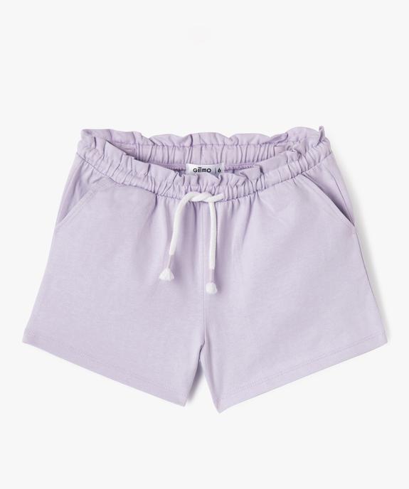 Short en maille avec ceinture élastique ajustable fille vue1 - GEMO 4G FILLE - GEMO