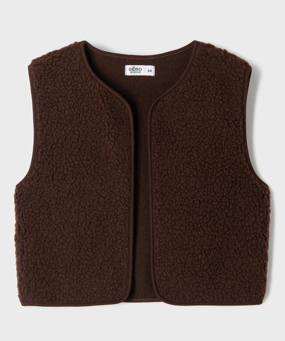 Gilet sans manches en maille sherpa fille vue2 - GEMO 4G FILLE - GEMO