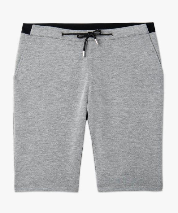 Bermuda homme en maille chinée et taille élastiquée vue4 - GEMO (HOMME) - GEMO