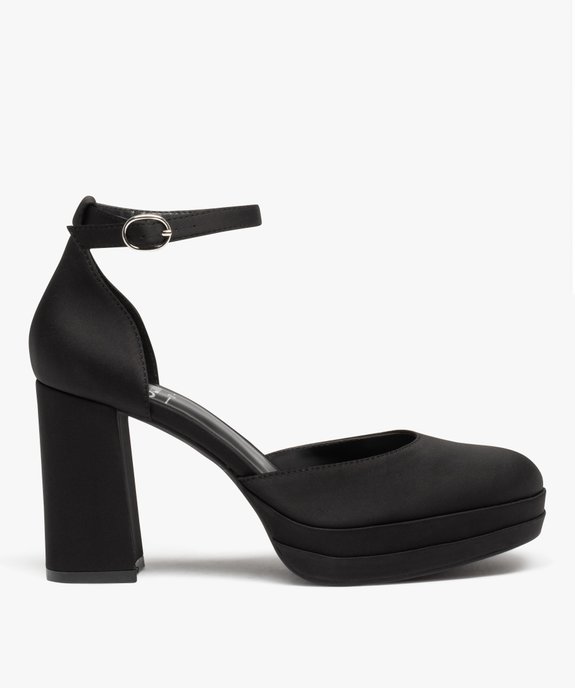 Escarpins femme à talon haut plateforme en satin  vue2 - FOLLOW ME - GEMO