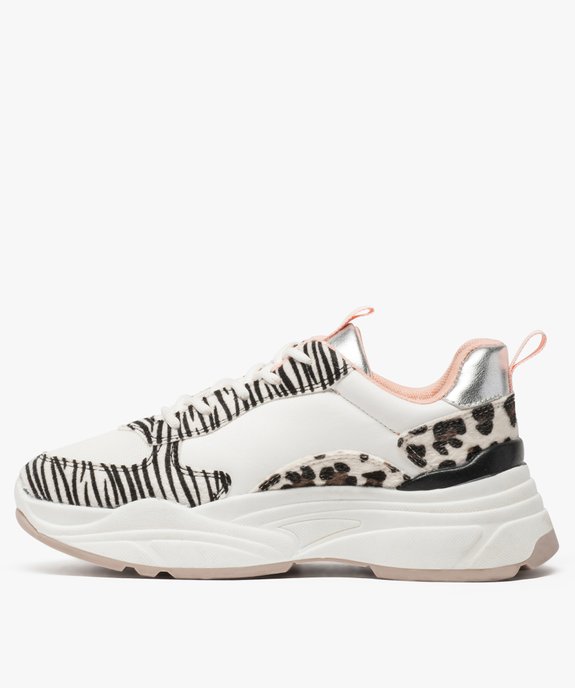 Dad shoes* femme à motif animalier vue3 - GEMO (SPORTSWR) - GEMO