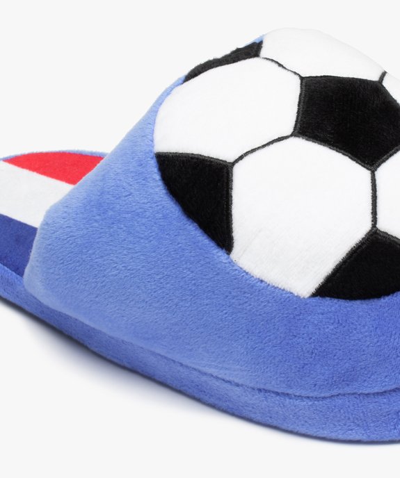 Chaussons homme mules plates en velours ballon de foot vue6 - GEMO(HOMWR HOM) - GEMO