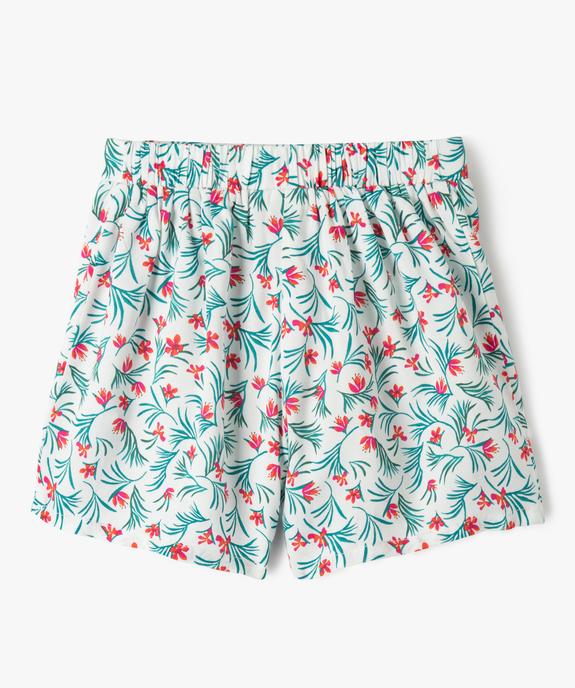 Short large en viscose fleurie fille vue3 - GEMO 4G FILLE - GEMO