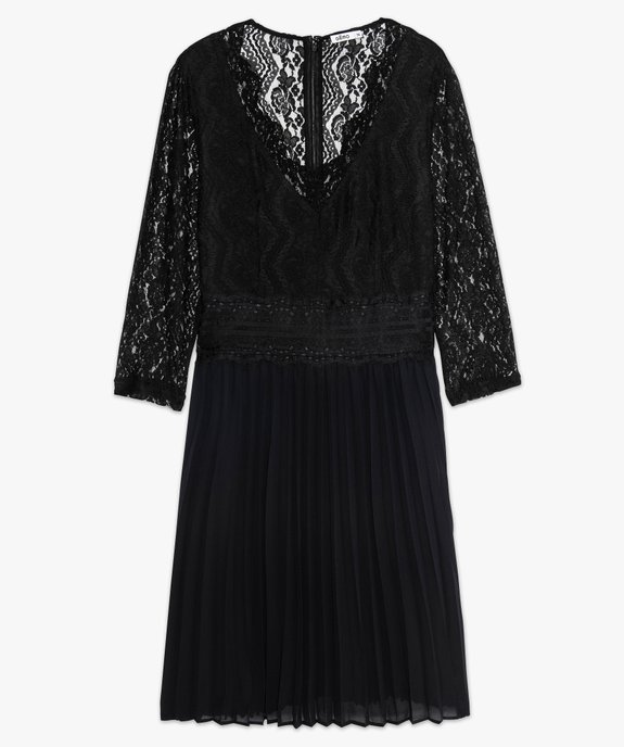 Robe femme avec haut en dentelle et bas plissé vue4 - GEMO(FEMME PAP) - GEMO