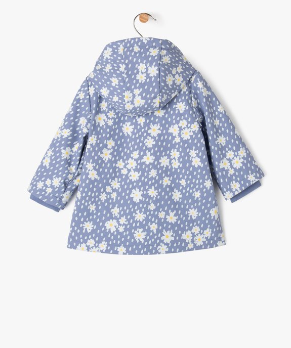 Manteau imperméable doublé à capuche bébé fille vue4 - GEMO(BEBE DEBT) - GEMO