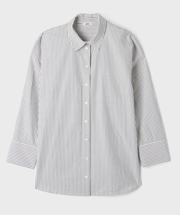 Chemise rayée en maille gaufrée femme grande taille vue1 - GEMO (G TAILLE) - GEMO