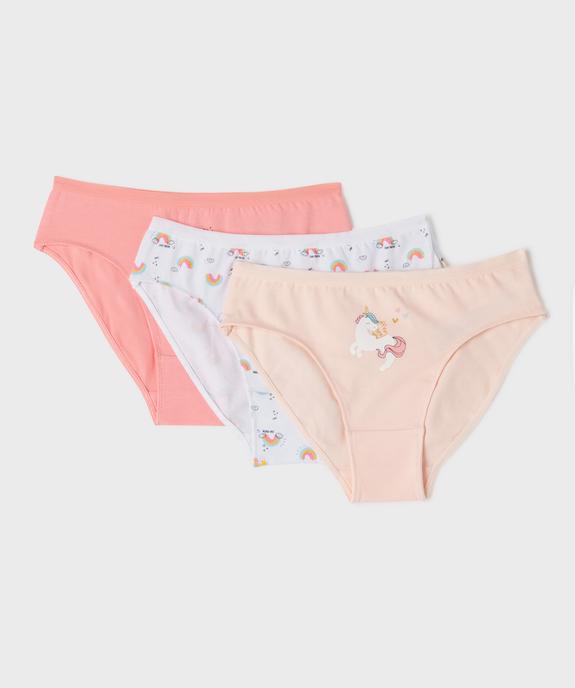Culottes en coton stretch motifs féeriques fille (lot de 3) vue1 - GEMO 4G FILLE - GEMO