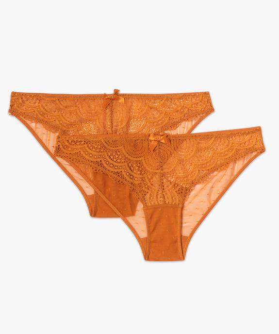Culottes en dentelle et tulle femme (lot de 2) vue4 - GEMO(HOMWR FEM) - GEMO