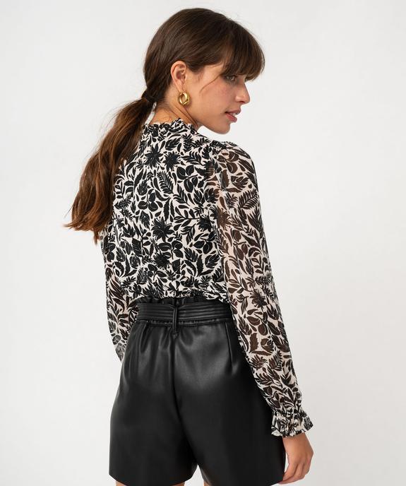 Blouse manches longues fluide imprimée fleurie femme - GEMO(FEMME PAP) Blouse manches longues fluide imprimée fleurie femme vue3 - GEMO(FEMME PAP) - GEMO