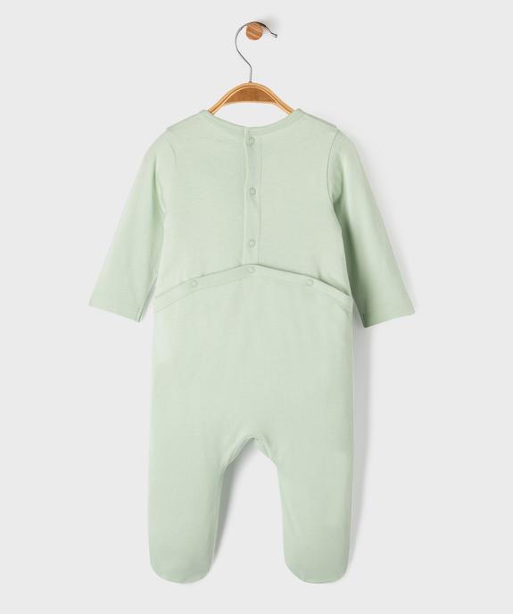 Pyjama en coton avec motif poitrine bébé fille vue4 - GEMO(BB COUCHE) - GEMO