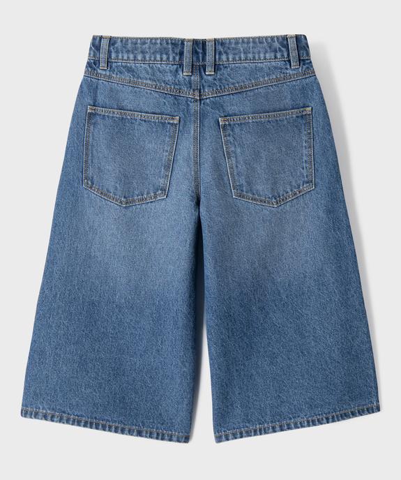 Bermuda jupe en jean taille haute fille vue3 - GEMO (JUNIOR) - GEMO