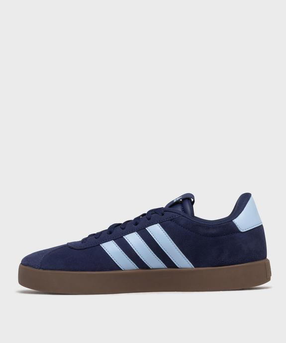 Baskets VL Court 3.0 en cuir velours homme - Adidas vue3 - ADIDAS - GEMO