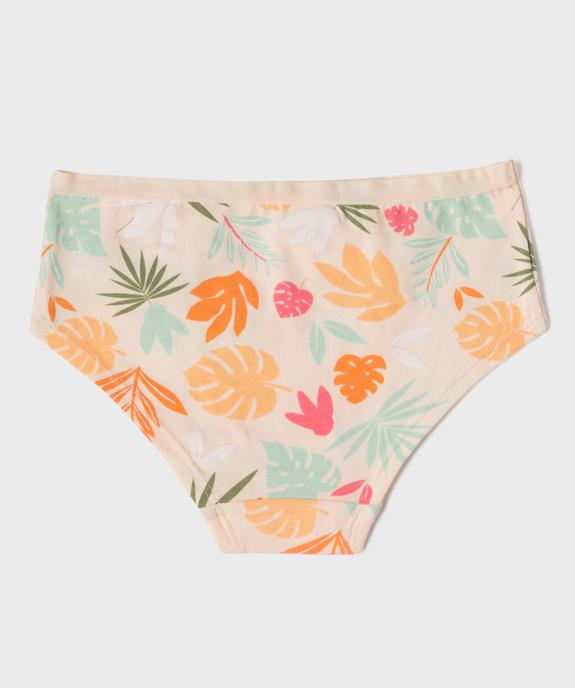 Shorties en coton stretch à motifs feuillages fille (lot de 3) vue3 - GEMO 4G FILLE - GEMO