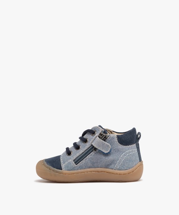 Chaussures premiers pas en cuir à lacets bébé garçon - Na! vue3 - NA! GEMO FOR GOOD - GEMO