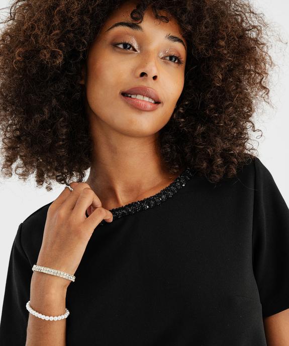 Robe manches courtes coupe droite et courte femme vue4 - GEMO(FEMME PAP) - GEMO