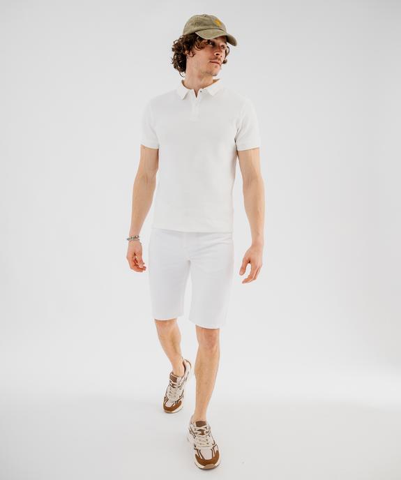 Polo manches courtes en maille nid d'abeille homme vue4 - GEMO (HOMME) - GEMO