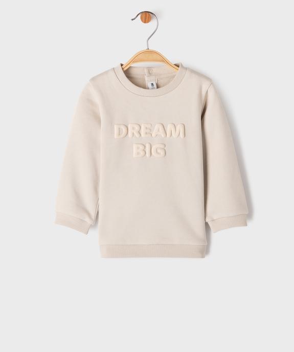 Sweat molletonné avec inscriptions en relief bébé garçon vue1 - GEMO 4G BEBE - GEMO