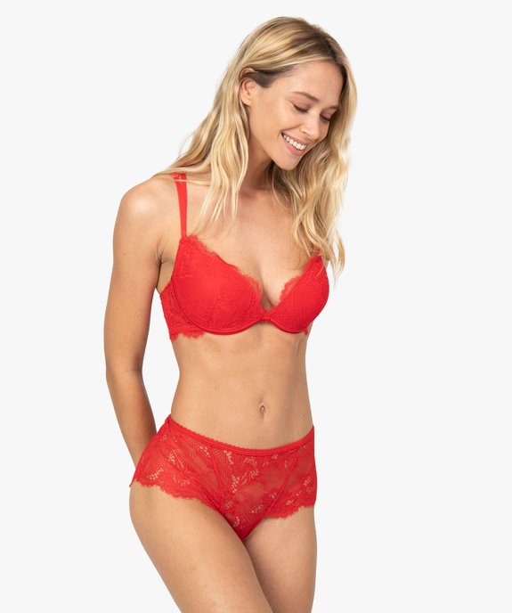 Soutien-gorge femme push-up à dos croisé zippé vue3 - GEMO(HOMWR FEM) - GEMO
