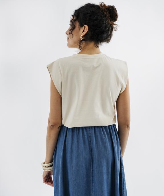 Tee-shirt sans manches avec boutons fantaisie sur l’épaule femme vue3 - GEMO 4G FEMME - GEMO