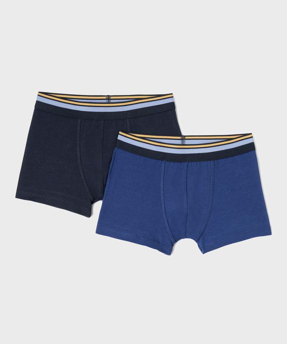 Boxers en coton biologique avec ceinture tricolore garçon (lot de 2) vue1 - GEMO 4G GARCON - GEMO
