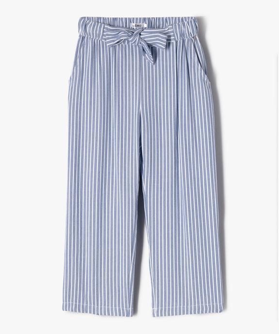 Pantalon fluide à rayures coupe ample fille vue2 - GEMO 4G FILLE - GEMO