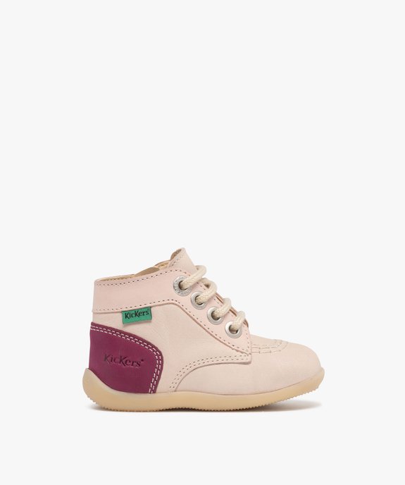 Chaussures premiers pas bottillons en cuir bébé fille - Kickers vue1 - KICKERS - GEMO