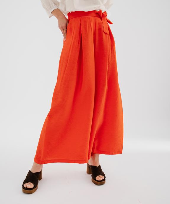 Pantalon ample en viscose texturée et fluide femme vue1 - GEMO 4G FEMME - GEMO