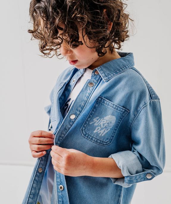 Chemise en jean manches longues à boutons-pression garçon vue6 - GEMO 4G GARCON - GEMO