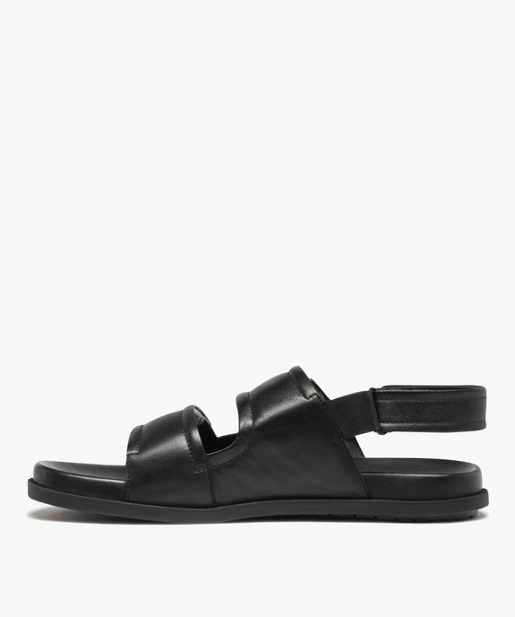 Sandales homme unies à brides scratch - Tanéo vue3 - TANEO - GEMO