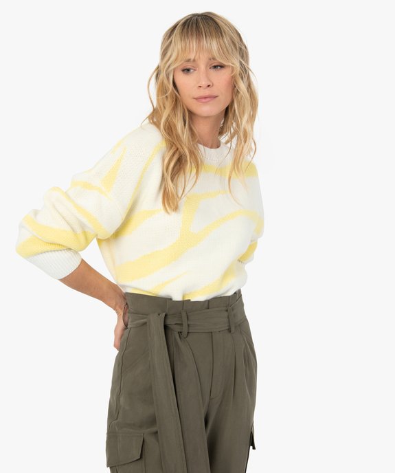 Pull femme oversize bicolore vue1 - GEMO(FEMME PAP) - GEMO