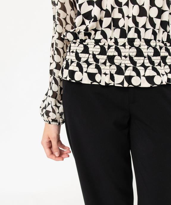 Blouse fluide imprimée à manches longues en voile femme vue2 - GEMO(FEMME PAP) - GEMO