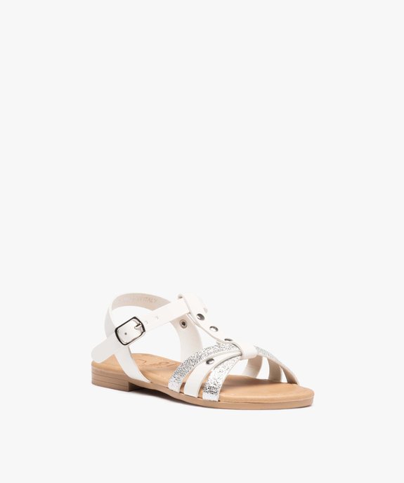 Sandales fille à fines brides cloutées et métallisées vue2 - GEMO (ENFANT) - GEMO