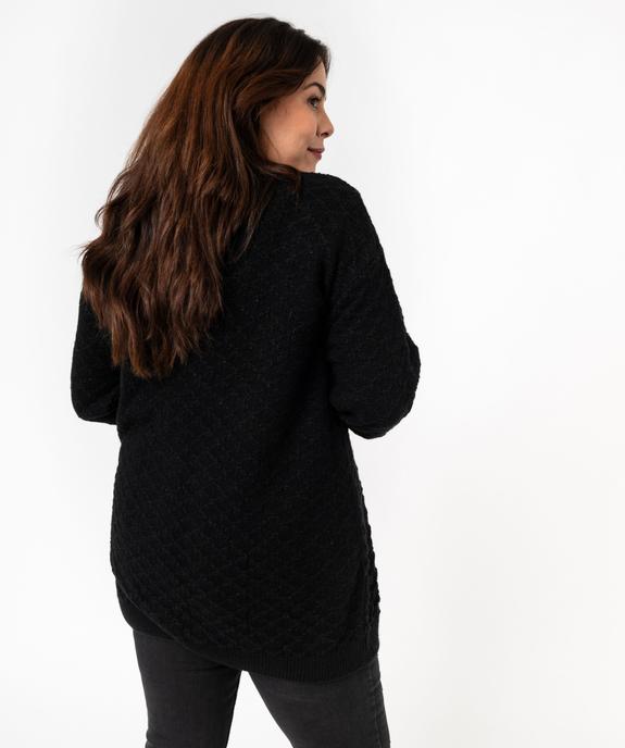 Gilet long porté ouvert en maille pailletée femme grande taille vue3 - GEMO (G TAILLE) - GEMO