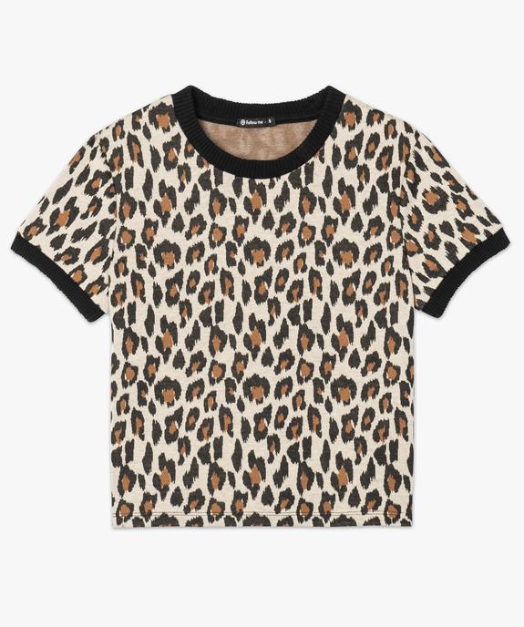 Tee-shirt femme en maille épaisse à motifs vue4 - FOLLOW ME - GEMO