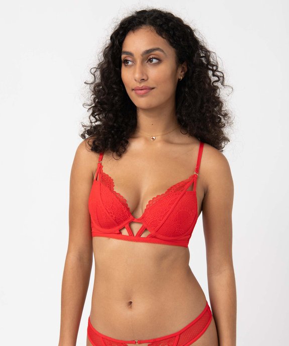 Soutien-gorge forme corbeille en dentelle et tulle vue1 - GEMO(HOMWR FEM) - GEMO