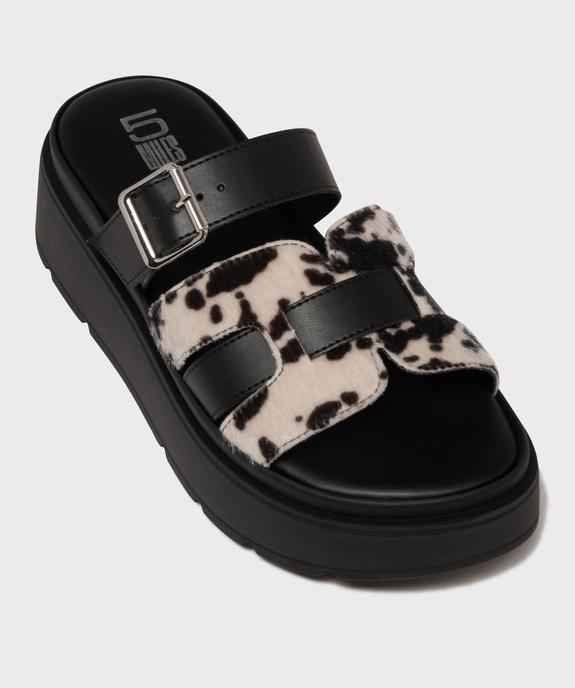 Mules à semelle plateforme motif animalier femme vue5 - 5 MILES - GEMO