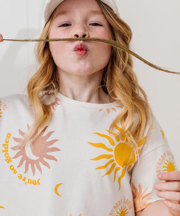 Tee-shirt oversize à larges motifs fille vue4 - GEMO 4G FILLE - GEMO