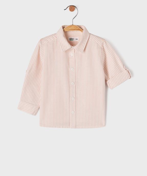 Chemise rayée en coton bébé garçon vue1 - GEMO 4G BEBE - GEMO