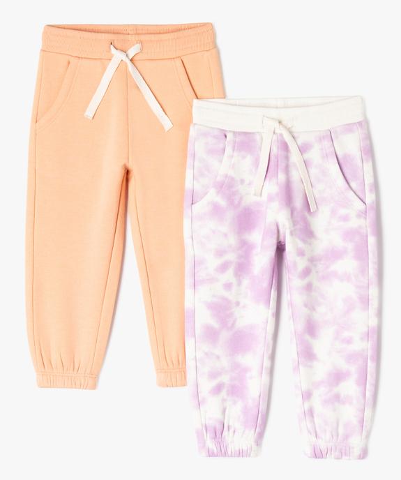 Jogging en molleton doux bébé fille (lot de 2) vue1 - GEMO(BEBE DEBT) - GEMO